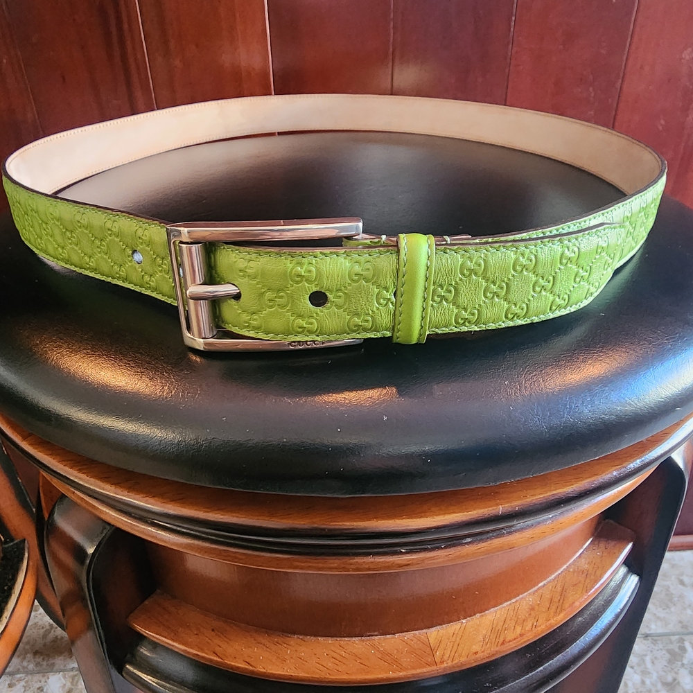 Green GUCCI Leather Belt